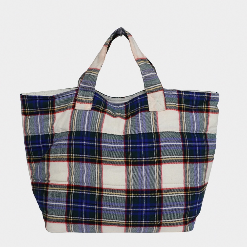 Commes Des Garcon's Tricot Plaid Tote Bag